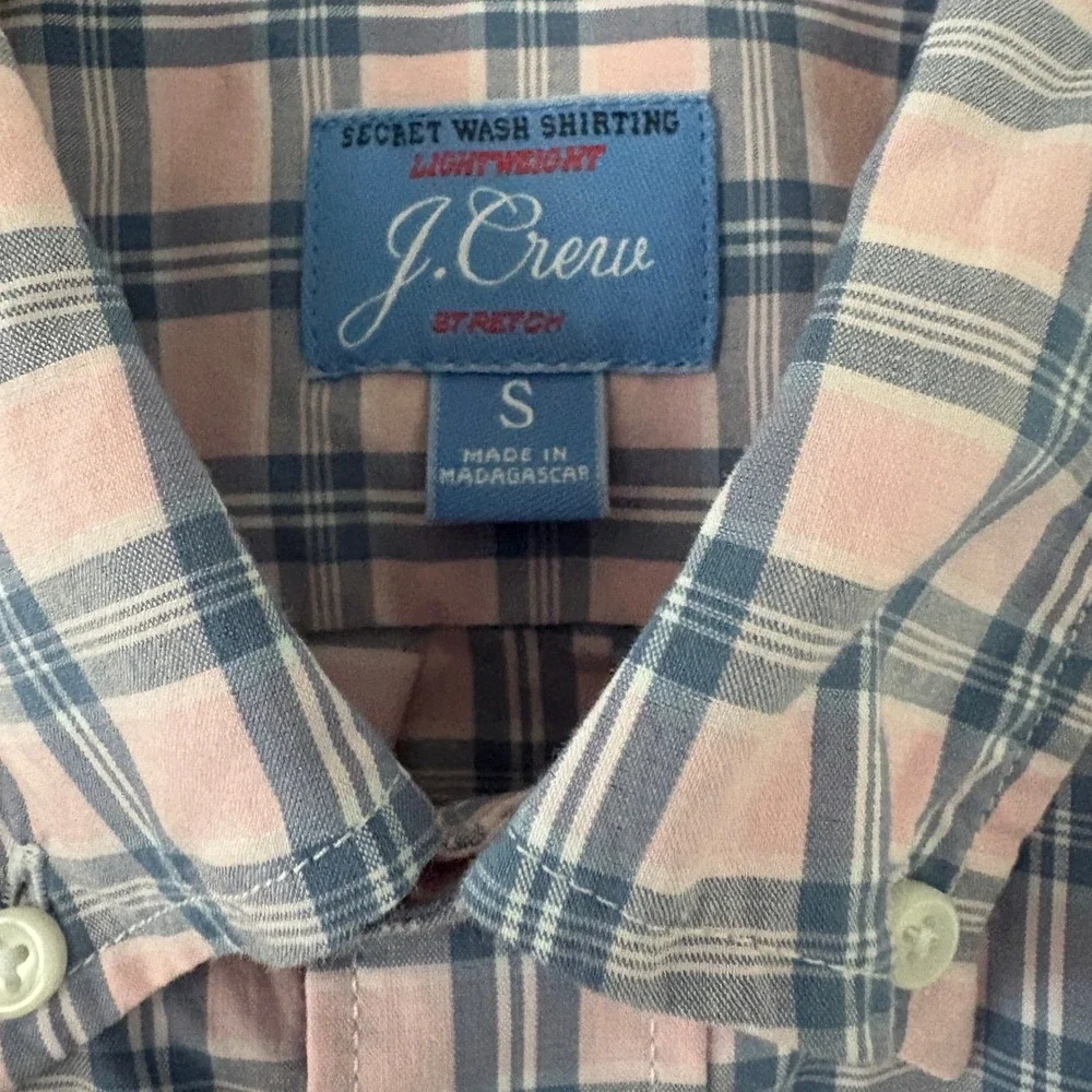 J. Crew NWT Cool-Max Button-Up Shirt – Size Small Soft Stretch Performance Plaid